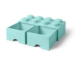 lego 5005721 8 stud aqua light blue storage brick drawer